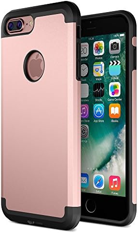 iPhone 7 Plus Case, UNU [UShield Series] Ultra Protective Case For Apple iPhone 7 Plus Case Bumper Cover Shock-Absorption Bumper and Anti-Scratch Clear Back for iPhone 7 Plus - Rose Gold/ Black…