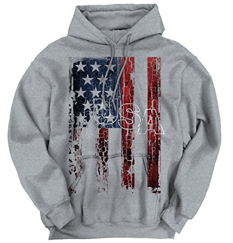 American Flag Vertical Star Antique Hoodie Sweatshirt Women Men