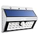 Litom 20 Big LED Solar Sensor Powered Wall Lights Weatherproof for Outdoor Silver