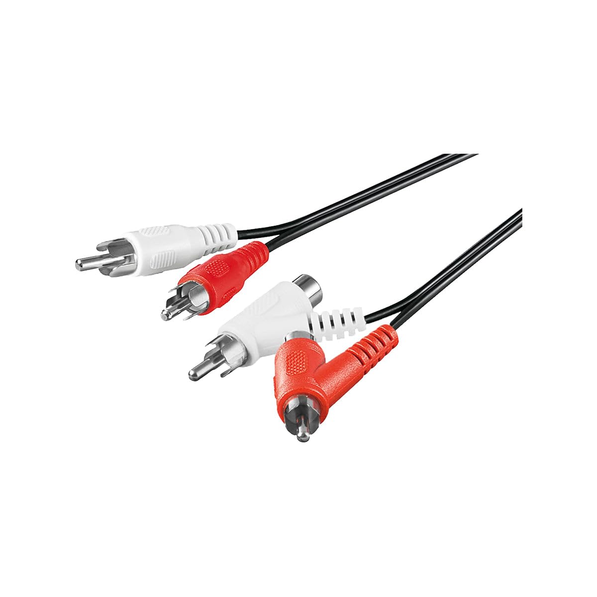 Goobay 50214 Stereo Connector Cable, RCA with Passthrough, 1.5 m Cable Length