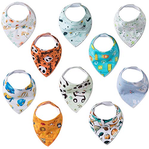 10Pack Babys Cute Prints Bandana Bibs Teething Feeding Bibs Pricepulse