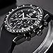Watches, Mens' watches Chronograph Sport Watch Waterproof Date Quartz Wrist Watch in Black Silicone Band