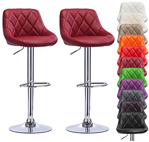 WOLTU BH23bd-2 Barhocker Tresenhocker, Gute gepolstert, Kunstleder, Höhenverstellbar, Drehbar, 11 Farben, 2 x Hocker… – Bild 3