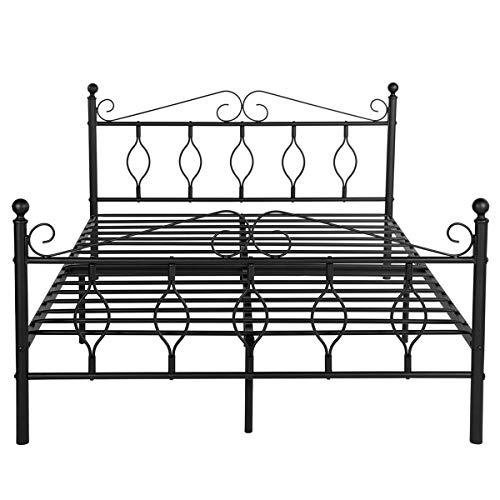 GreenForest Queen Bed Frame Metal Platform Complete Bed Vintage