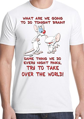 Super Lemon Pinky and The Brain T Shirt from Animaniacs TV Show from Small to XXL Machine Washable Fast DELIVERY