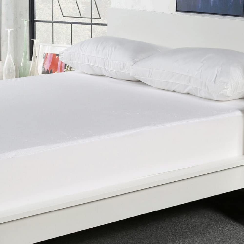 Luxury fitted breathable waterproof brushed cotton mattress protector, Single bed size.