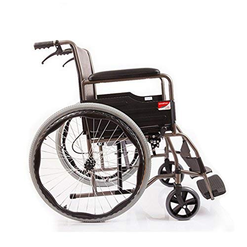 yuwell Premium Medical Multi-Function Folding Manual Commode Wheelchair with Handbrakes,Highly Adjus