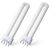 FLS/E9W Camping Lantern Bulb, 6400K, 5.5 inch, 2 Pack | Replacement for 9W Fluorescent Bulb, 4 Pin 2G7 Base, Special Size