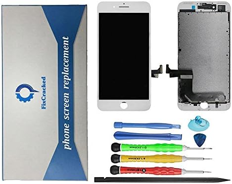 FixCracked Screen Replacement for iPhone 7 Plus White LCD Premium Complete Repair Kit with Tools (5.5inch) New Touch Panel Display Digitizer Assembly For Model A1661, A1784, A1785