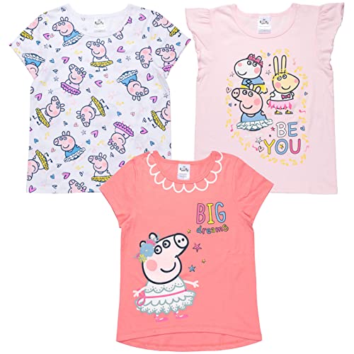 Peppa Pig Girls 3 Pack T-Shirts Toddler to Big Kid
