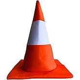 EverJoy Party Adult Orange Traffic Cone Hat - Hilarious Road Construction Costume Accessory for Halloween
