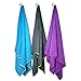Flow Microfiber Quick Dry Swim Towel - Pool Towels for Competitive Swimming and Other Water Sports with Medium and Large Options Available (Purple, Medium (47” x 20”))