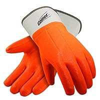 Galeton 7210 Comet Insulated PVC Coated Gloves, Safety Cuff, Large,Orange (Pack of 12)