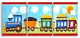 The Kids Room by Stupell Choo Choo Train In The Sun 3-Pc. Rectangle Wall Plaque Set, 11 x 0.5 x 15, Proudly Made in USA