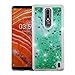 Phonelicious Cricket Nokia 3.1 Plus Case for Slim Hybrid Liquid Glitter Quicksand Lightweight Clear Cover Bling Floating Sparkle Confetti Fashion Cute Girls Women (Teal)