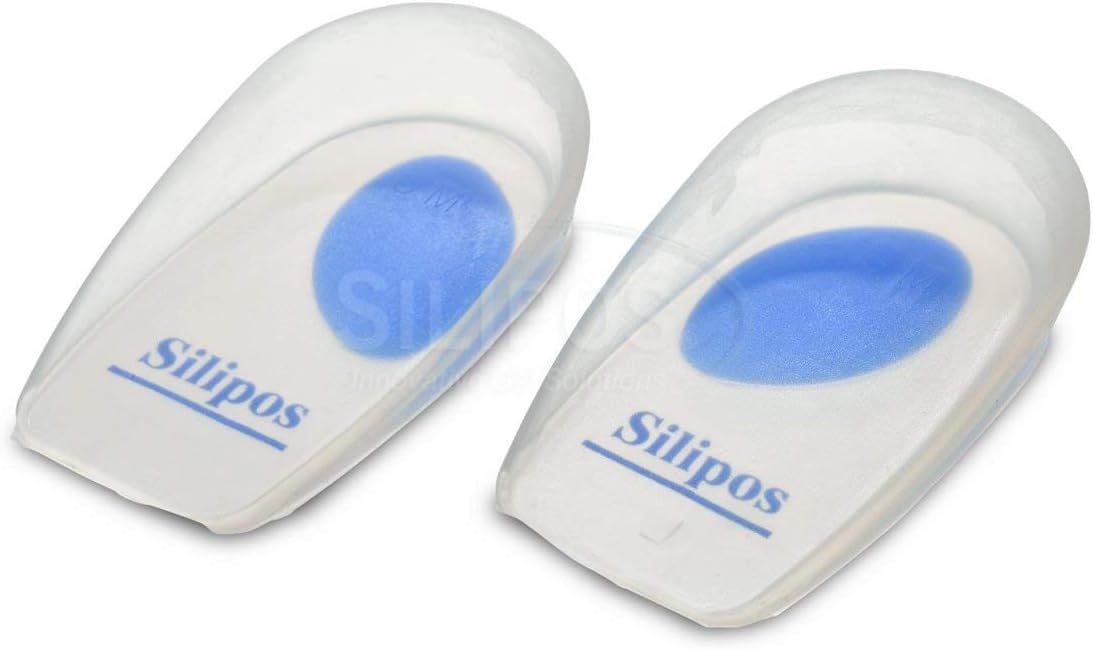 Wonder-Spur Soft Silicone Blue Dot Heel Cups, Large fits Men's shoe 8-10, Women's 10-12