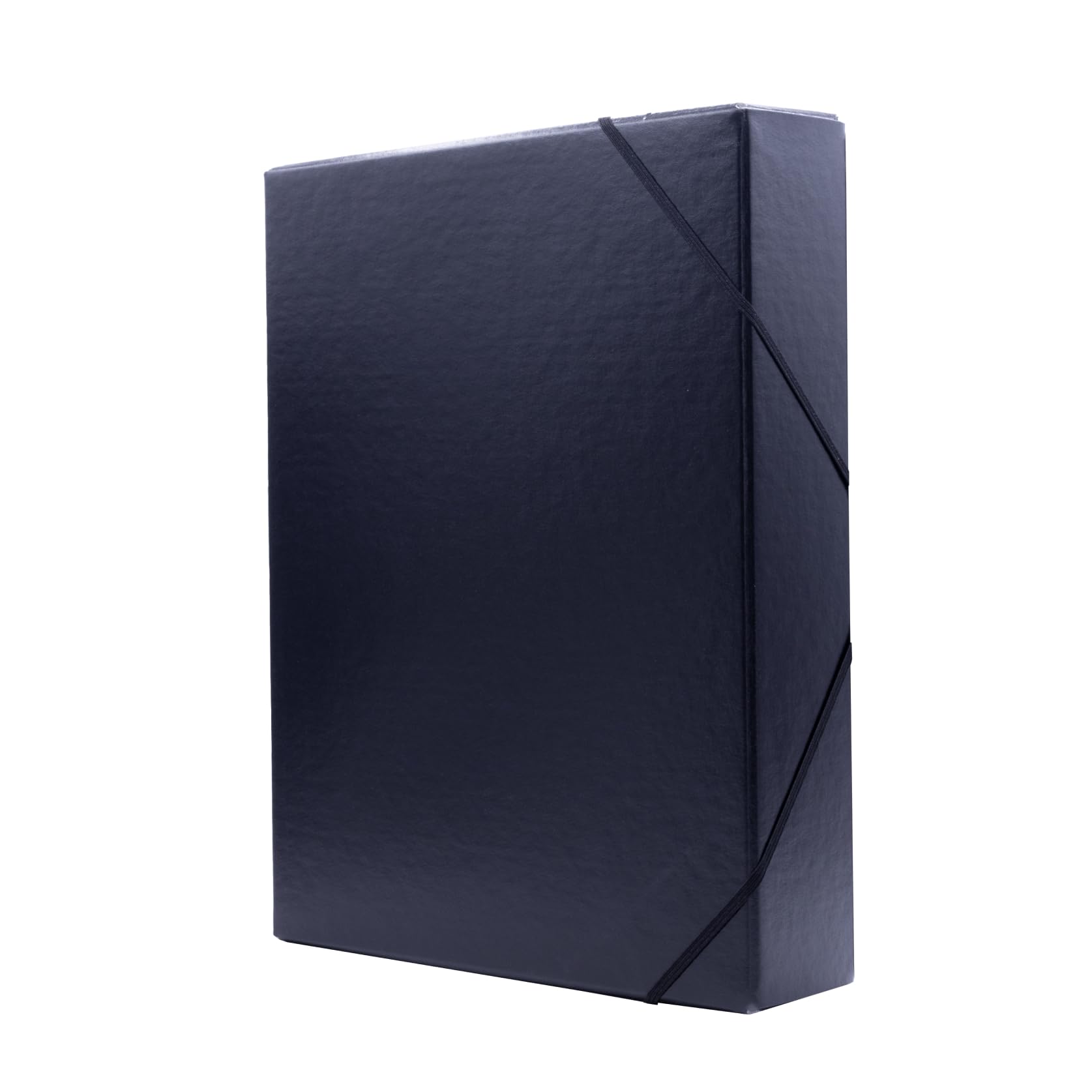 Raylu Paper A4 Matte Project Folder with 7 cm Spine, Sturdy Cardboard Folder and Elastic Closure for School or Office Projects, File Cabinet Size 34 x 24 cm (Black)
