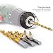 Titanium Twist Drill Bit Set, 14PCS Meterk Rotary Hammer Drill Bit Kit, Titanium Coated High Speed Steel Hardness HRC64-66, for Concrete, Tile, Brick, Plastic, Wood, Metal etc