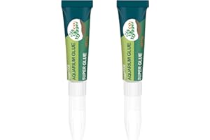 Hygger CO2 Aquarium Glue, Clear Coral Glue for Plants, Rocks, Moss, Coral, Stone, Wood - Quick Drying, Fish Safe, Freshwater & Saltwater Aquascaping - 5g (2PCS)