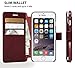 iPhone 7 Plus Wallet Case, Durable and Slim, Lightweight with Classic Design & Ultra-Strong Magnetic Closure, Faux Leather, Burgundy, Apple 7 Plus