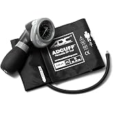 ADC Diagnostix 703 Premium Professional Palm Aneroid Sphygmomanometer | Features our two-piece Adcuff, Adult size in Black (fits limbs 23-40cm). Includes zippered storage case.