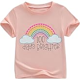 Canis Kids Toddler Little Boys Girls 100 Days of School T-Shirt 100 Days Brighter School Celebration Student Shirt