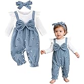 Fufuriprefer Infant Baby Girl Clothes Long Sleeve Romper + Headband Newborn Spring One Piece Outfit 3 6 9 12 18 Months
