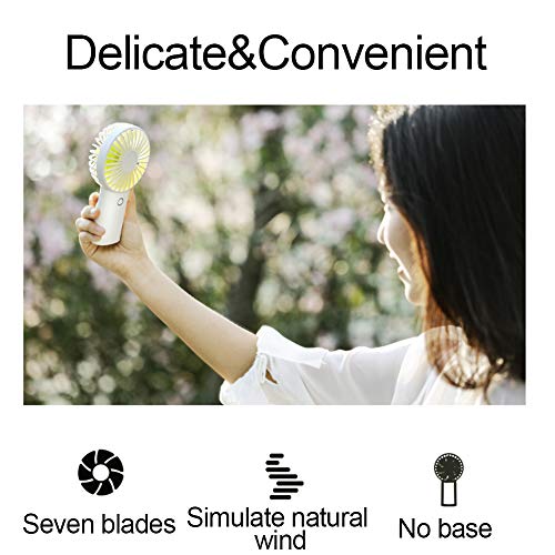 iAlegant Mini Handheld Fan, Personal Portable Desk Stroller Table Fan with USB Rechargeable Battery Operated Strong Airflow,5-20H Working Time,3 Setting for Home, Travel, Camp-2Pink (2Pink) - Thumbnail 4
