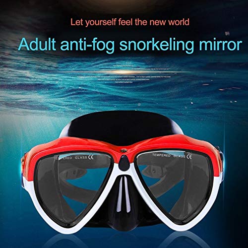 Adult Scuba Snorkel Diving Mask Anti-Fog Underwater Scuba Snorkeling Mask red