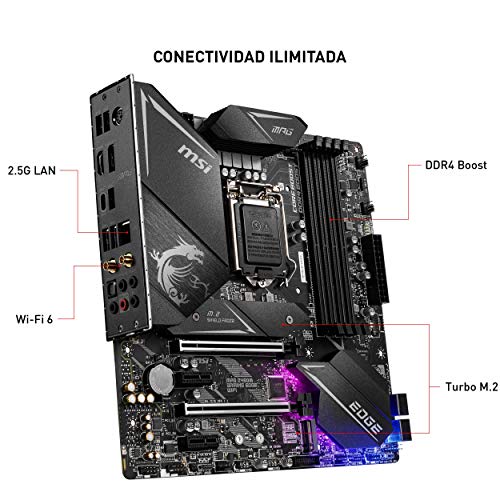 MSI-MPG-Z490M-Gaming-Edge-Wifi-Placa-Base-Performance-Gaming-10th-Gen-Intel-Core-LGA-1200-Socket-DDR4-SLICF-Doble-Ranura-M2-USB-32-Gen-2-Wi-Fi-6-micro-ATX-DPHDMI-Mystic-Light-RGB