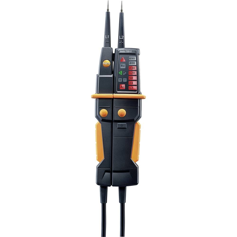 Testo Voltage Tester - testo 750-2, 0.35 kg, 12-690 V AC/DC, Continuity Test, Polarity Detection, Phase Sequence Test, RDC/RC Trigger Function, 2 Years Warranty
