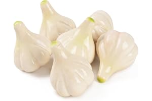 LUEYAO Fake Garlic Artificial Vegetable Garlics Simulation Lifelike for Home Kitchen Festival Decoration Teaching Aids 6 PCS