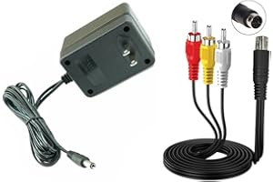 AC Power Supply + Audio Video RCA AV Cable Adapter Cord To External TV Screen Monitor For Super Nintendo SNES Nes Genesis 2 &