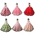 Sakiyr Doll Clothes, Doll Dresses - Quality Fashion Wedding Party Gown Outfits for Doll Xmas-Gift (6PCS-Random)