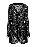 Meaneor Women's Long Sleeve Lace Crochet Bolero Hollow Sheer Knit Cardigan Top
