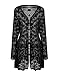 Meaneor Women's Sexy Lace Crochet Sheer Long Sleeve Open Front Cardigan Coat