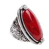 Ca Charming Red Turquoise Fashion Ring