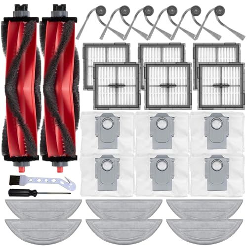 Set di accessori da 28 pezzi per aspirapolvere Roborock Q10 S5+ / Q10 S5 | 2 spazzole principali, 6 spazzole laterali, 6 panni per la pulizia, 6 sacchetti per la polvere, 6 filtri HEPA