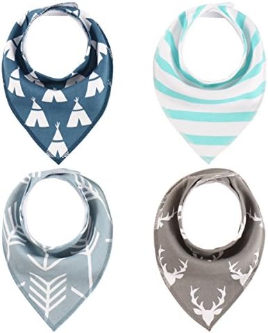 Baby Bandana Drool Bibs Set with Snaps Organic Cotton and Soft Baby Bibs Set for Drooling and Teething Baby, Fanbiz Baby Bibs Set for Girls Boys Toddlers, Baby Gift Set