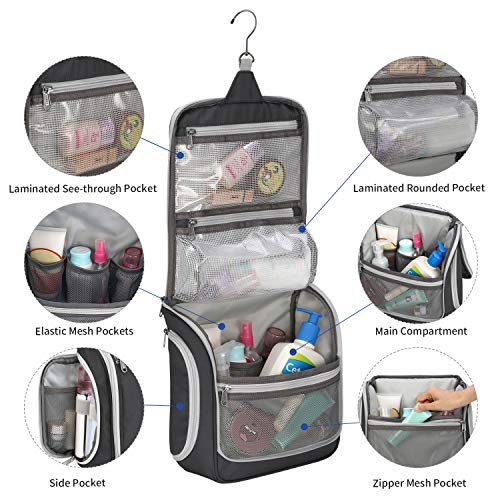 Gonex Hanging Toiletry Bag, Travel Organizer Bag for Makeup and Toiletries, Men and Women Black 2 Gonex Hanging Toiletry Bag, Travel Organizer Bag for Makeup and Toiletries, Men and Women Black