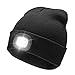 YJWB 4 LED Lighted Beanie Cap Winter Warm Hunting Hat for Night Outdoor Fishing Hiking Camping,LED Cap，USB Rechargeable LED Beanie Cap