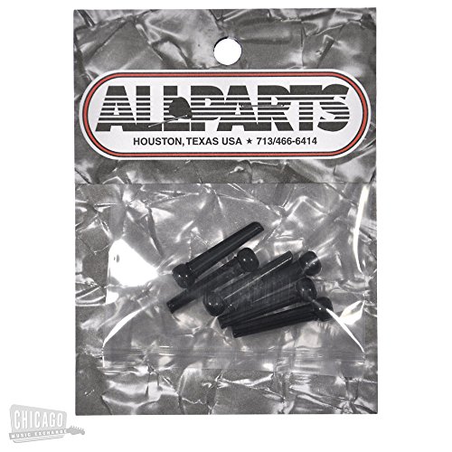 Allparts Bridge Pins - Black Plastic Dotted (6 pieces)