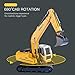 DOUBLE E 17 Channel Full Functional Remote Control Truck Metal Shovel RC Excavator with 2 Bonus Drill and Grasp
