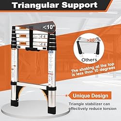Telescoping Ladder, SocTone 12.5 FT Aluminum