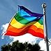 candiway Rainbow Flag Large Gay Pride Flag 5X3FT Rainbows LGBT Flag Gay Lesbian Right Fighting Flags