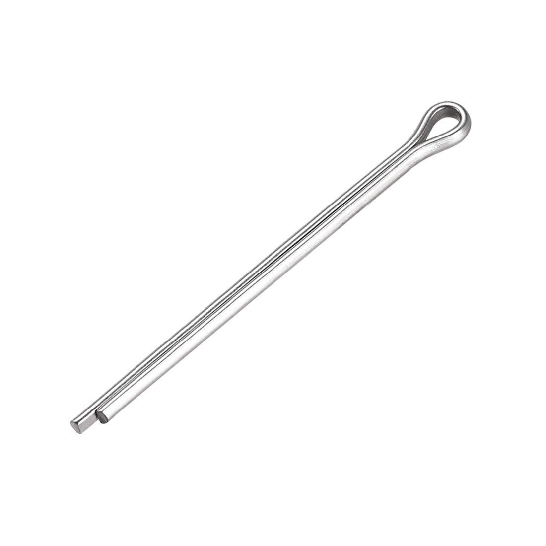 sourcing map Split Cotter Pin - 4mm x 60mm 304 Stainless Steel 2-Prongs Silver Tone Fastener Clip Key 15Pcs