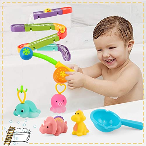 Bath Toy, HENGPHY 39PCS Bathtub Toys with Marble Run, Automatic Shower