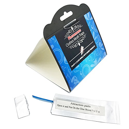 Clothes Moth Traps with Pheromone Attractant, Non-Toxic Odor-Free Safe able to use in Closet Rooms and Wardrobe (6 Traps)