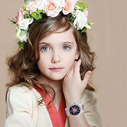 Zeiger Kids Children Girls Women Teen Watch Time Teacher Watch with Silicon Band(Black Small Floral) - Thumbnail 2