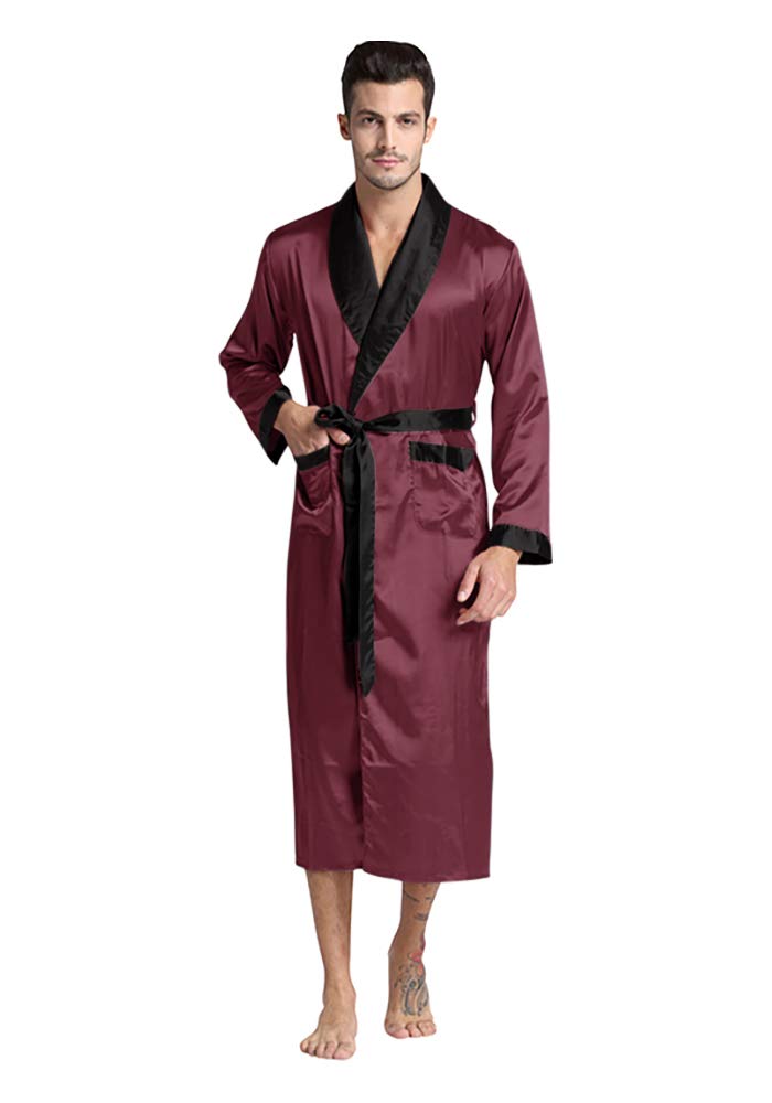 Mens Silky Satin Robe